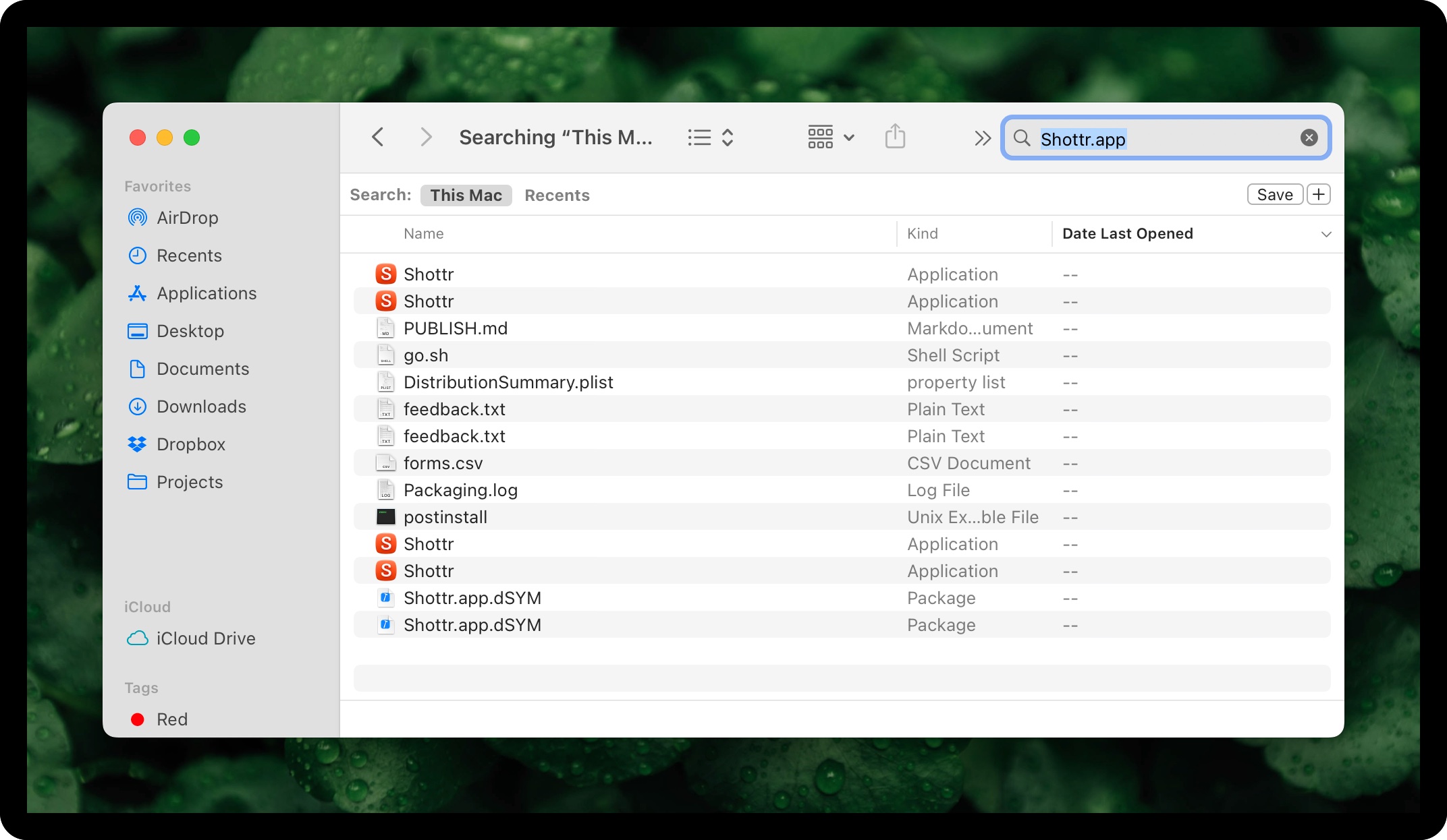 Find all Shottr.app instances using finder